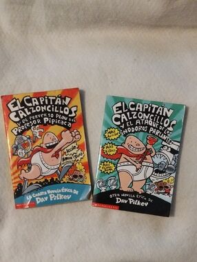 2 Scholastic Capitan Calzoncillos (Captain Underpants) Spanish Kids Books